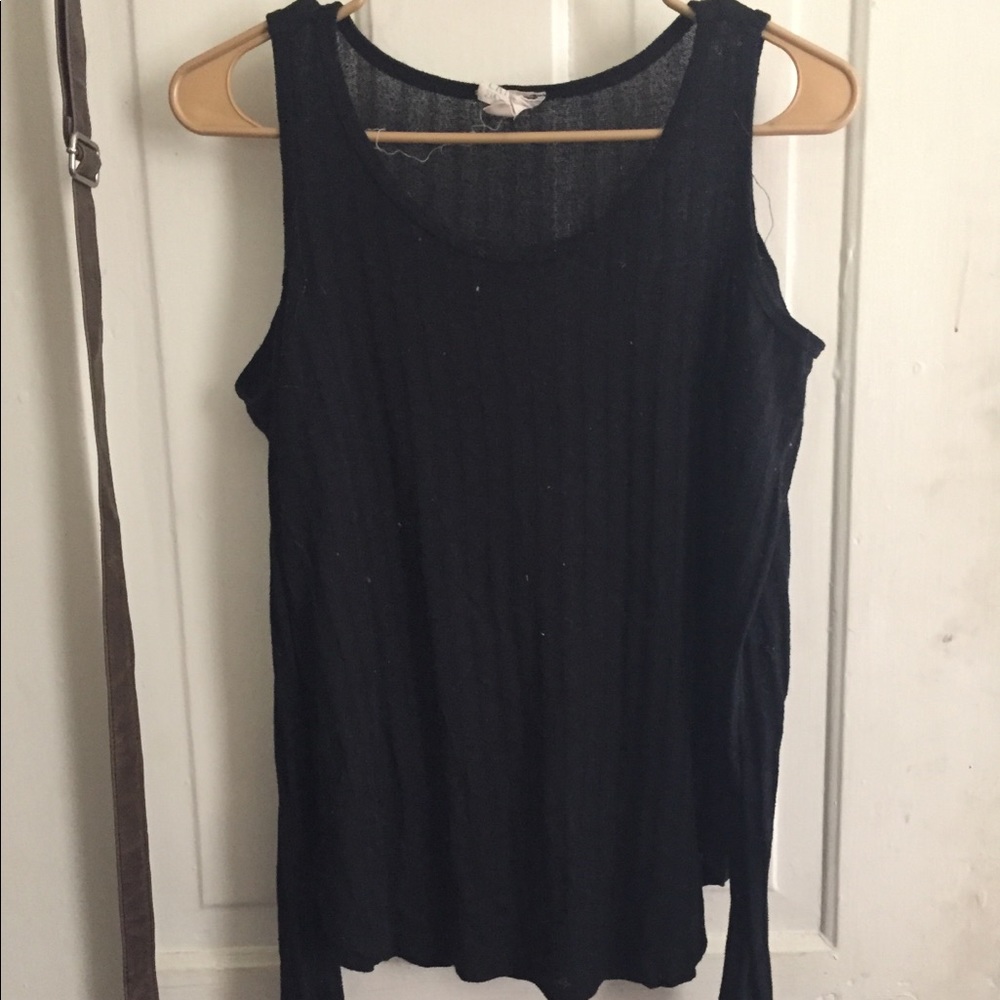 Black cold shoulder top